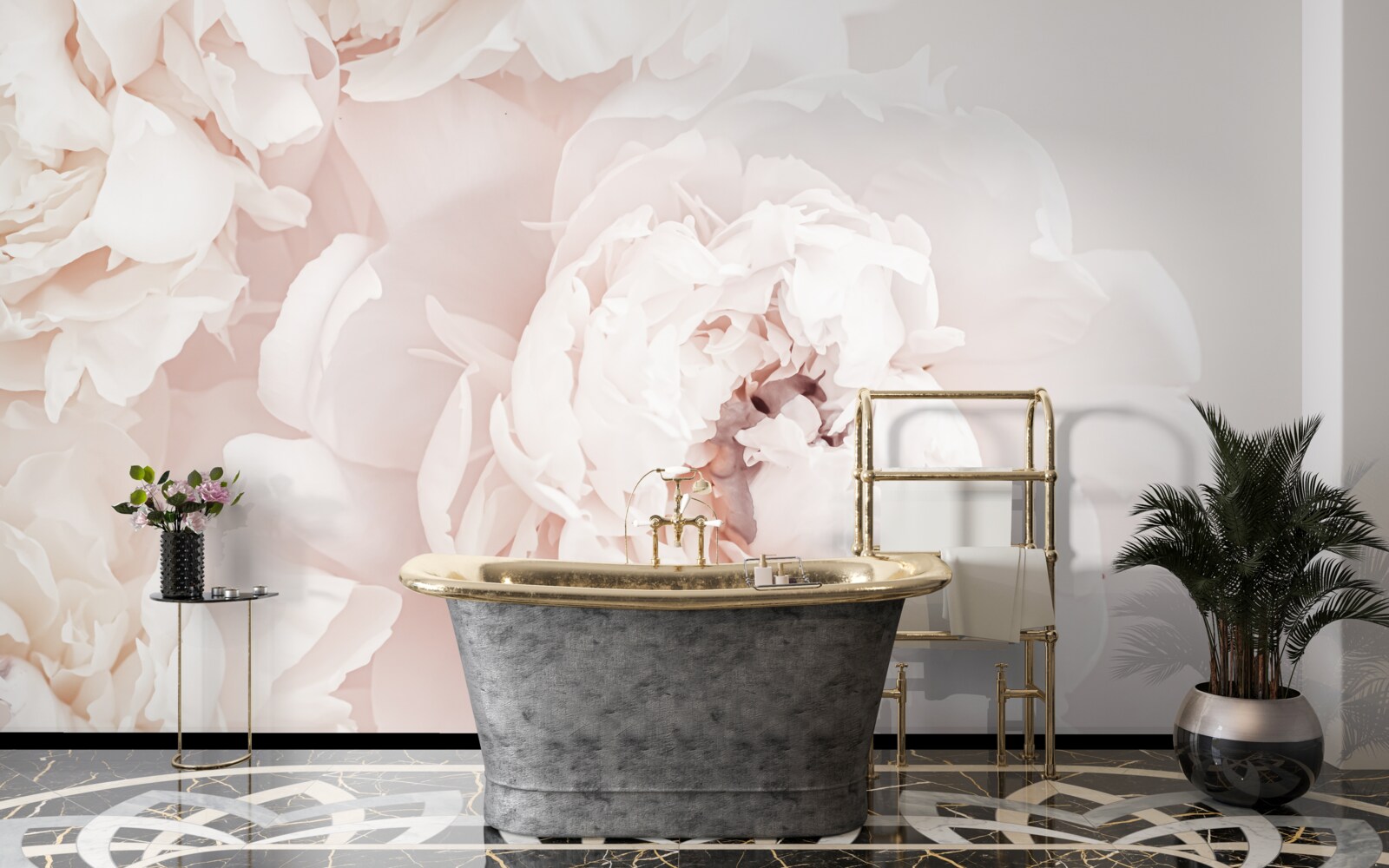 Fotobehang pioen van delicate pastel schoonheid