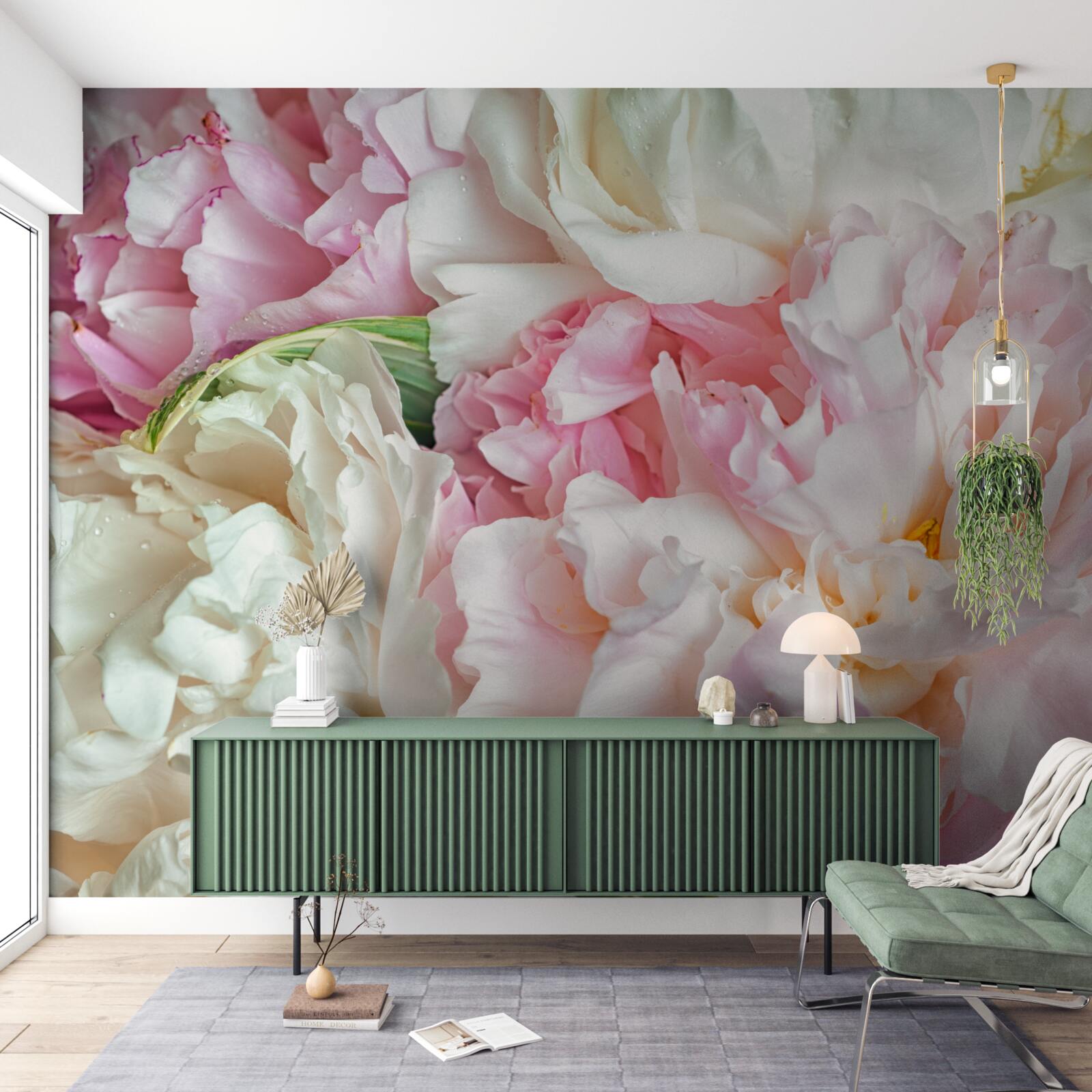 Fotobehang sluier van delicate bloemblaadjes