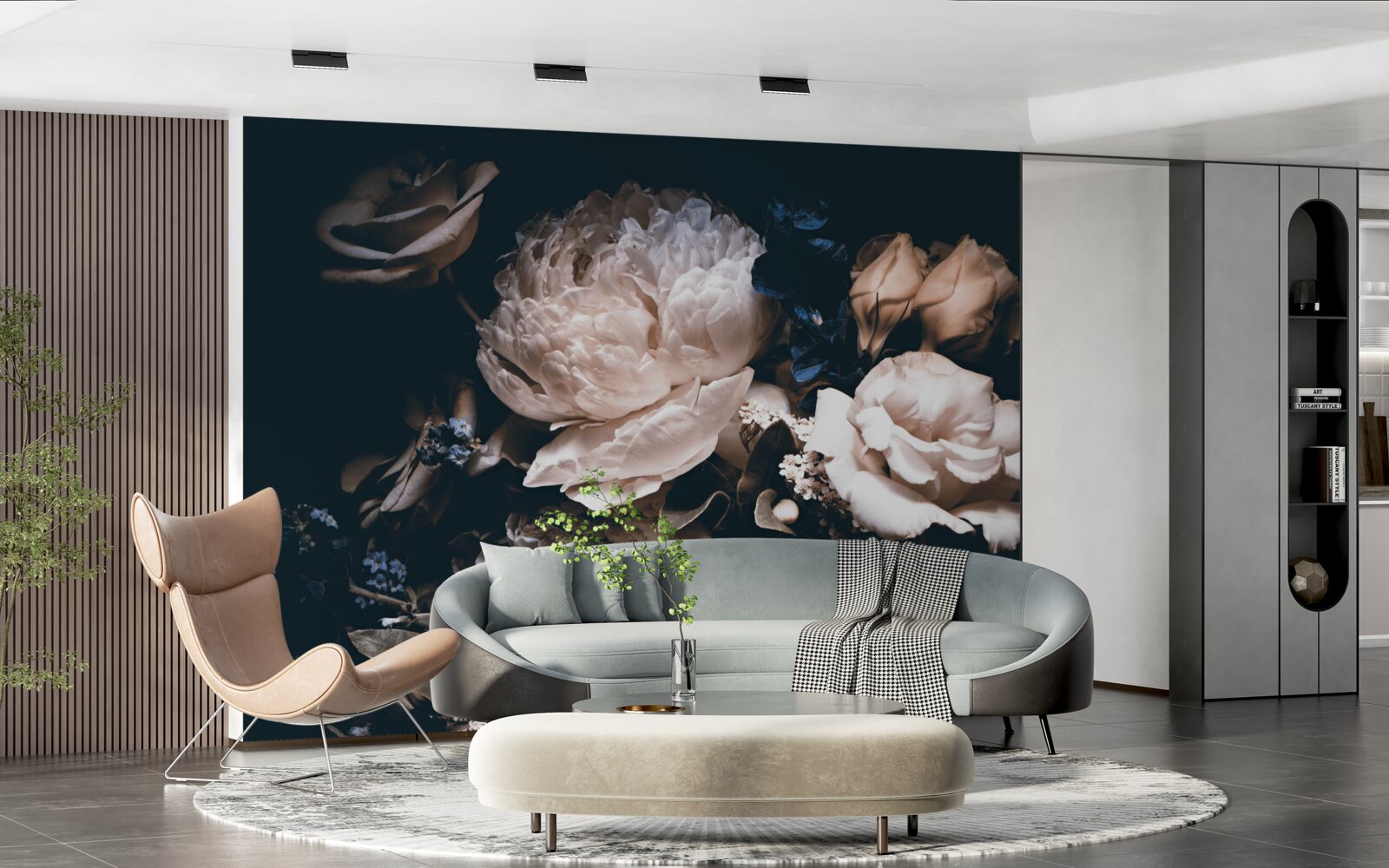 Fotobehang de donkere romantiek van bloemen