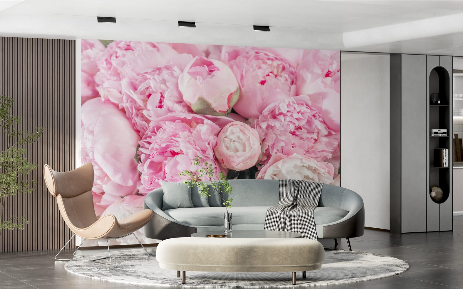 Fotobehang mooie roze pioenrozen