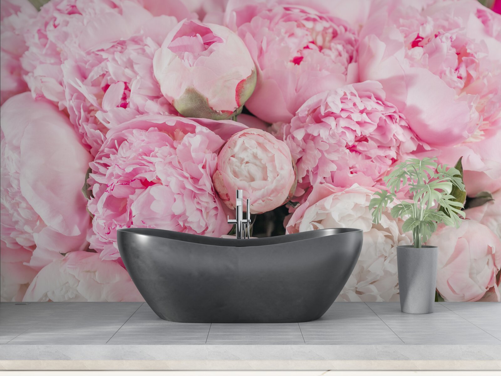 Fotobehang mooie roze pioenrozen