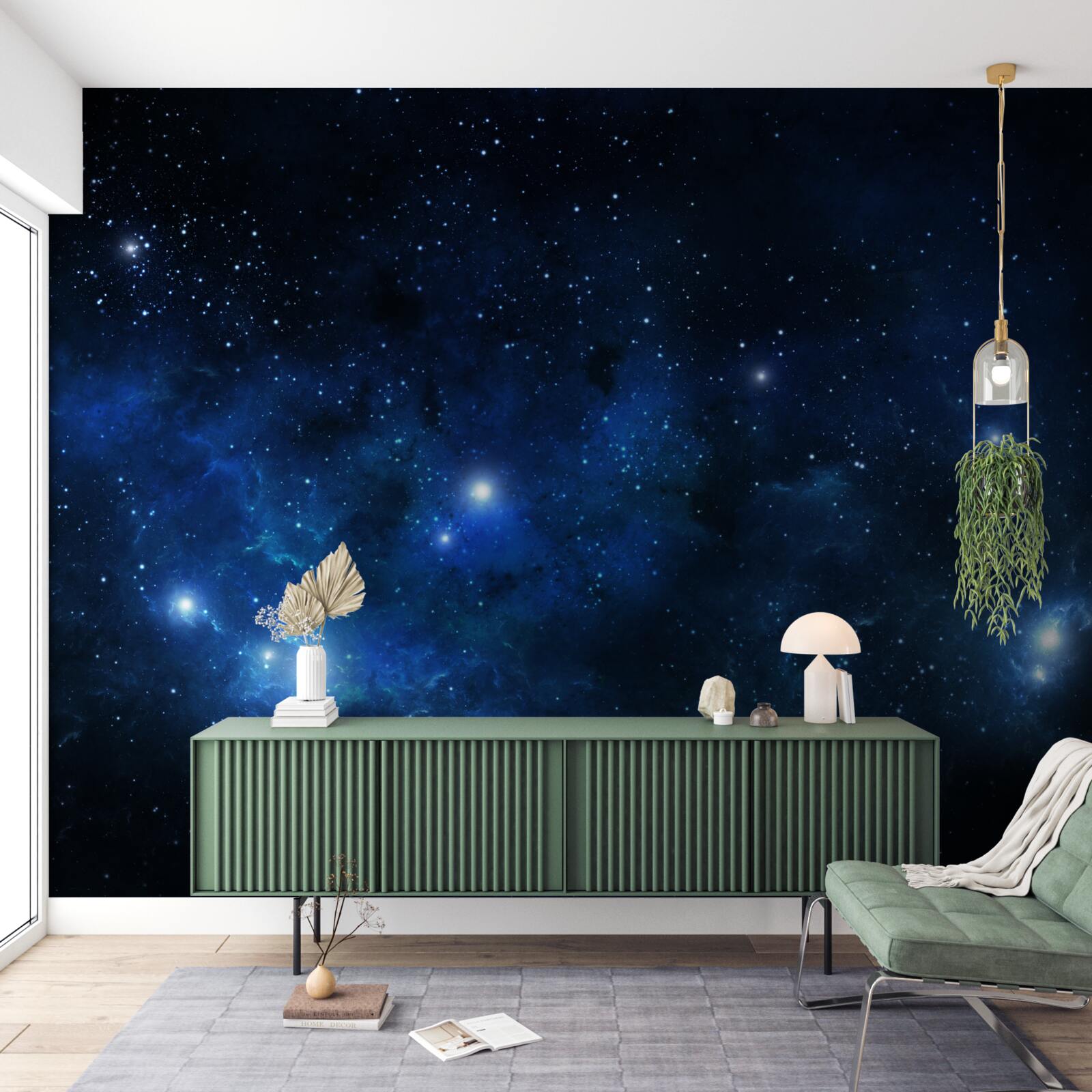 Fotobehang de ruimte schittert met sterrenstelsels