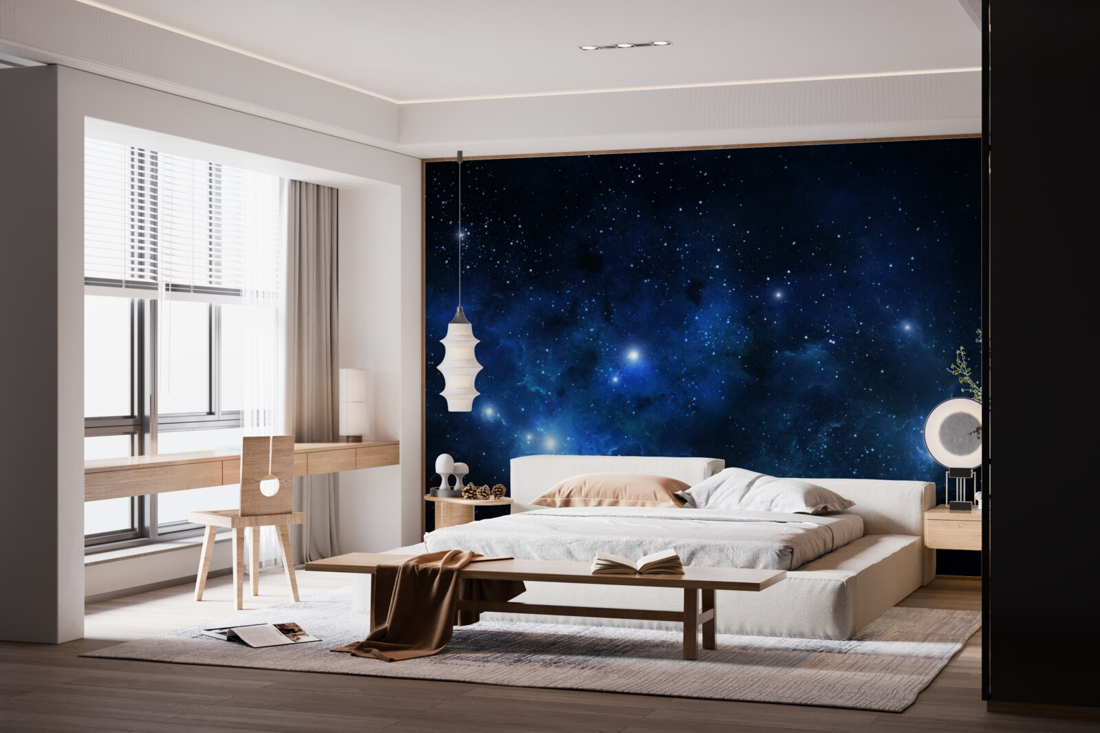 Fotobehang de ruimte schittert met sterrenstelsels