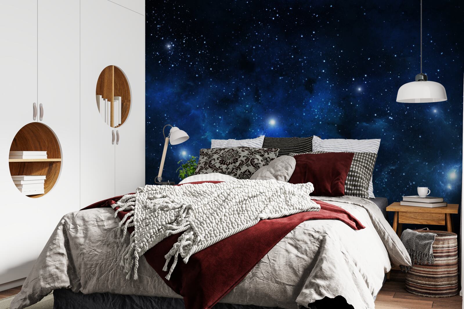 Fotobehang de ruimte schittert met sterrenstelsels