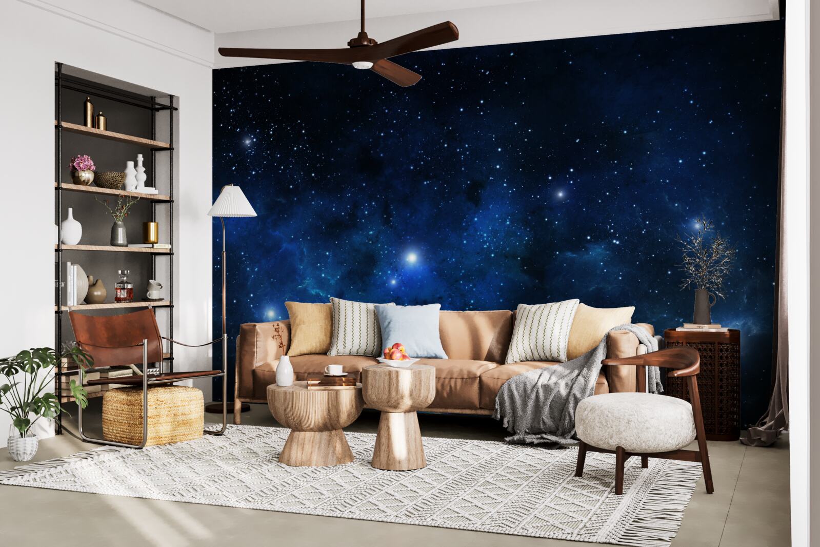 Fotobehang de ruimte schittert met sterrenstelsels