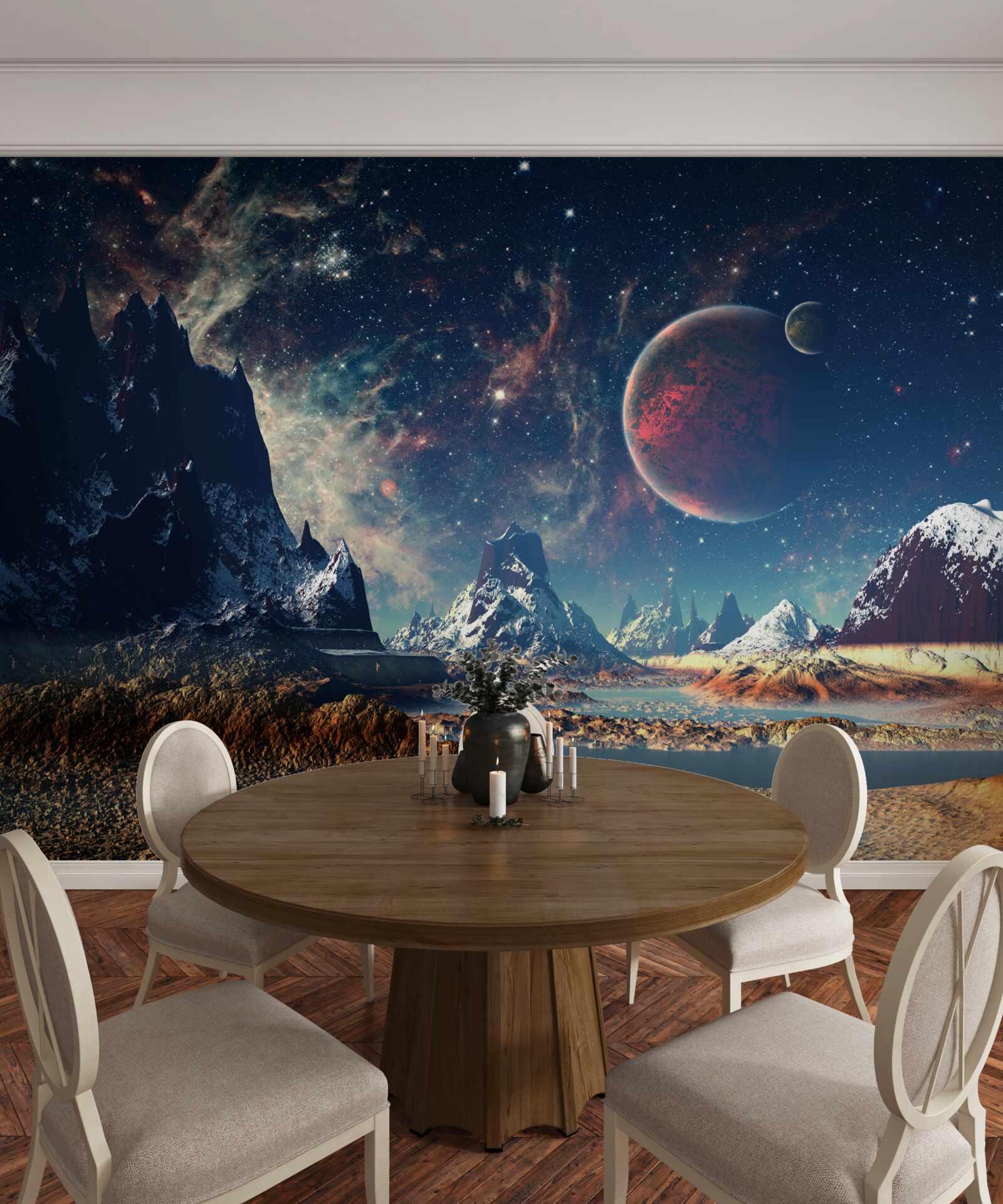 Fotobehang het oppervlak van de planeet is fantastisch