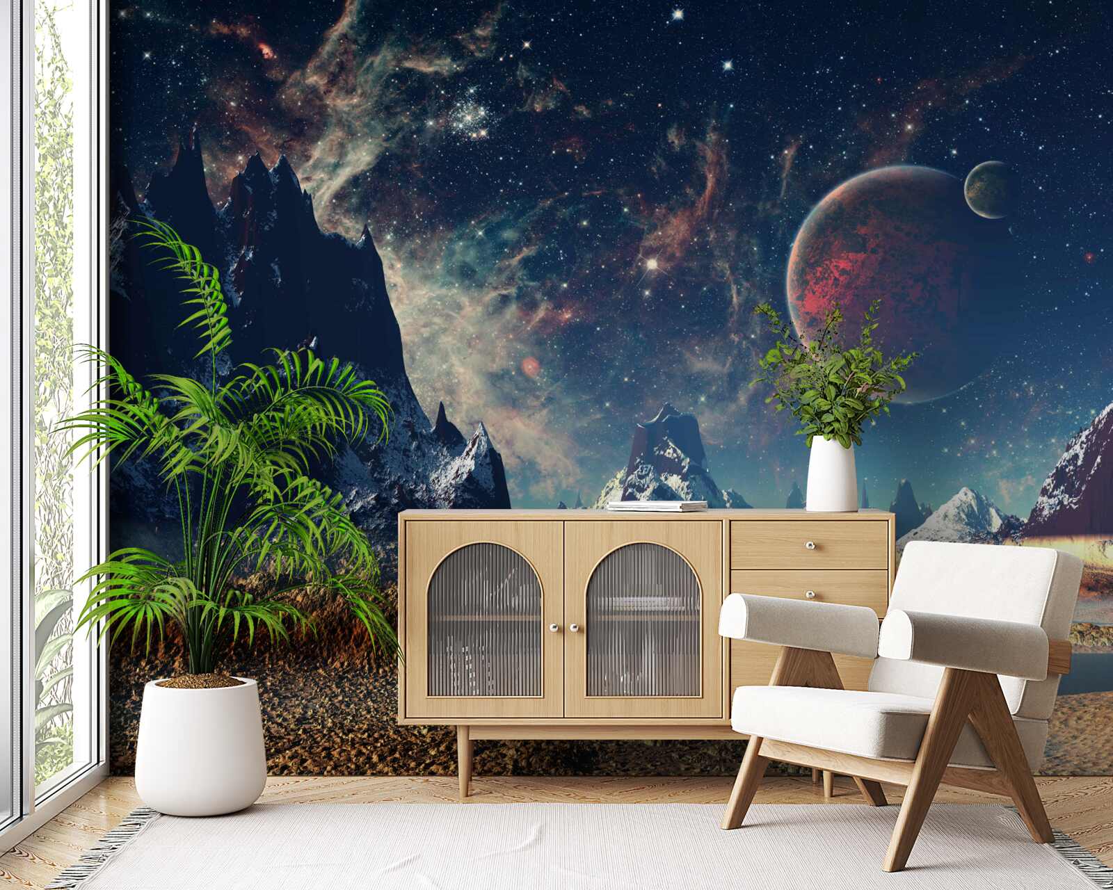 Fotobehang het oppervlak van de planeet is fantastisch