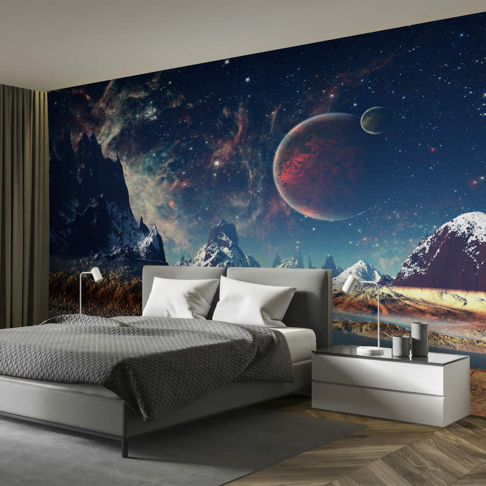 Fotobehang het oppervlak van de planeet is fantastisch