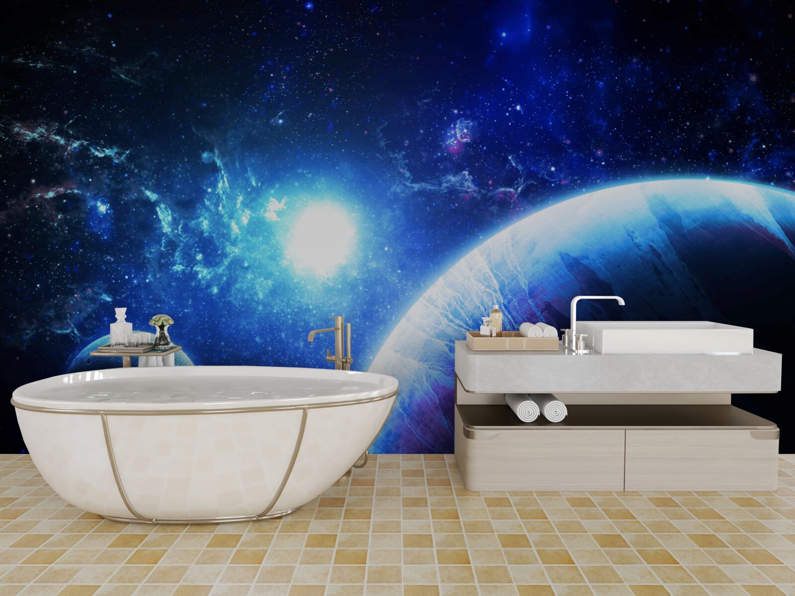 Fotobehang de opkomst van een nieuwe ster kan worden geparafraseerd als "de geboorte van een nieuwe ster".