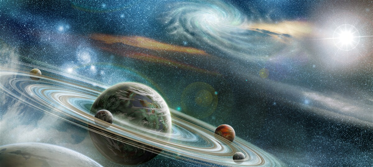 Fotobehang uitgestrekte universa