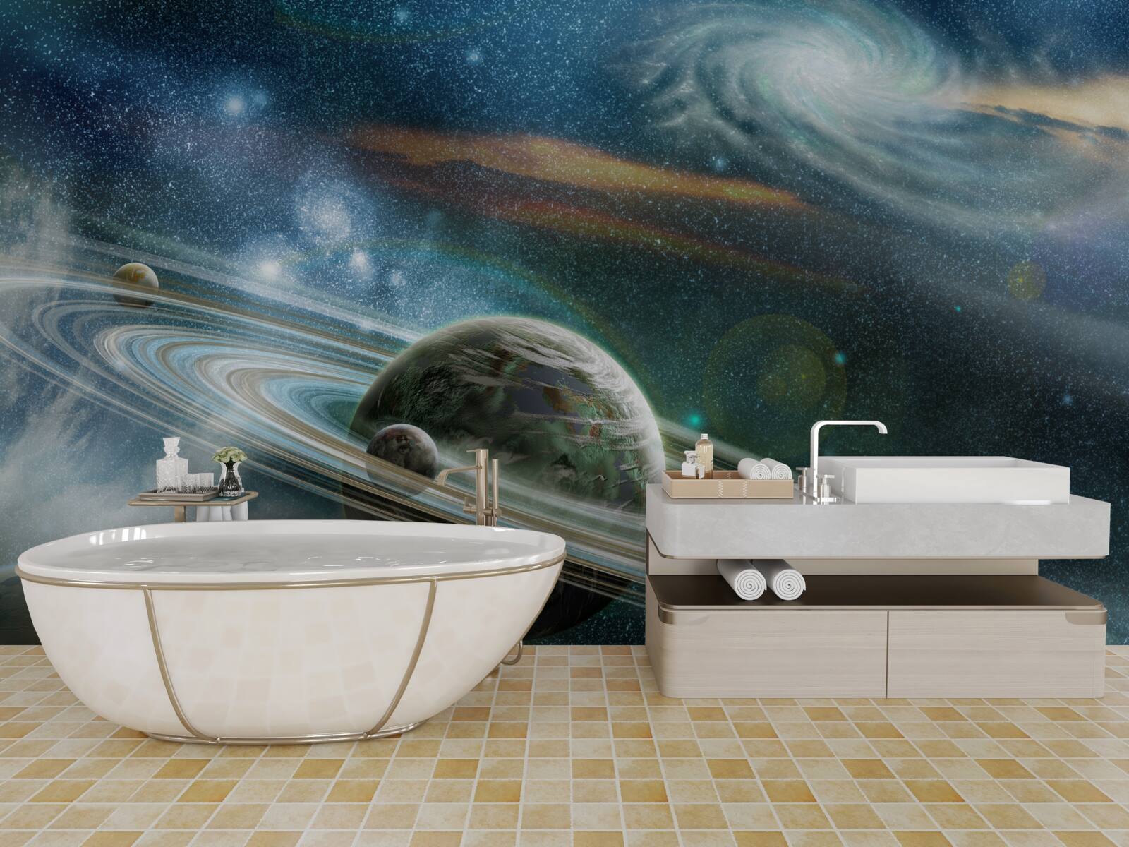 Fotobehang uitgestrekte universa