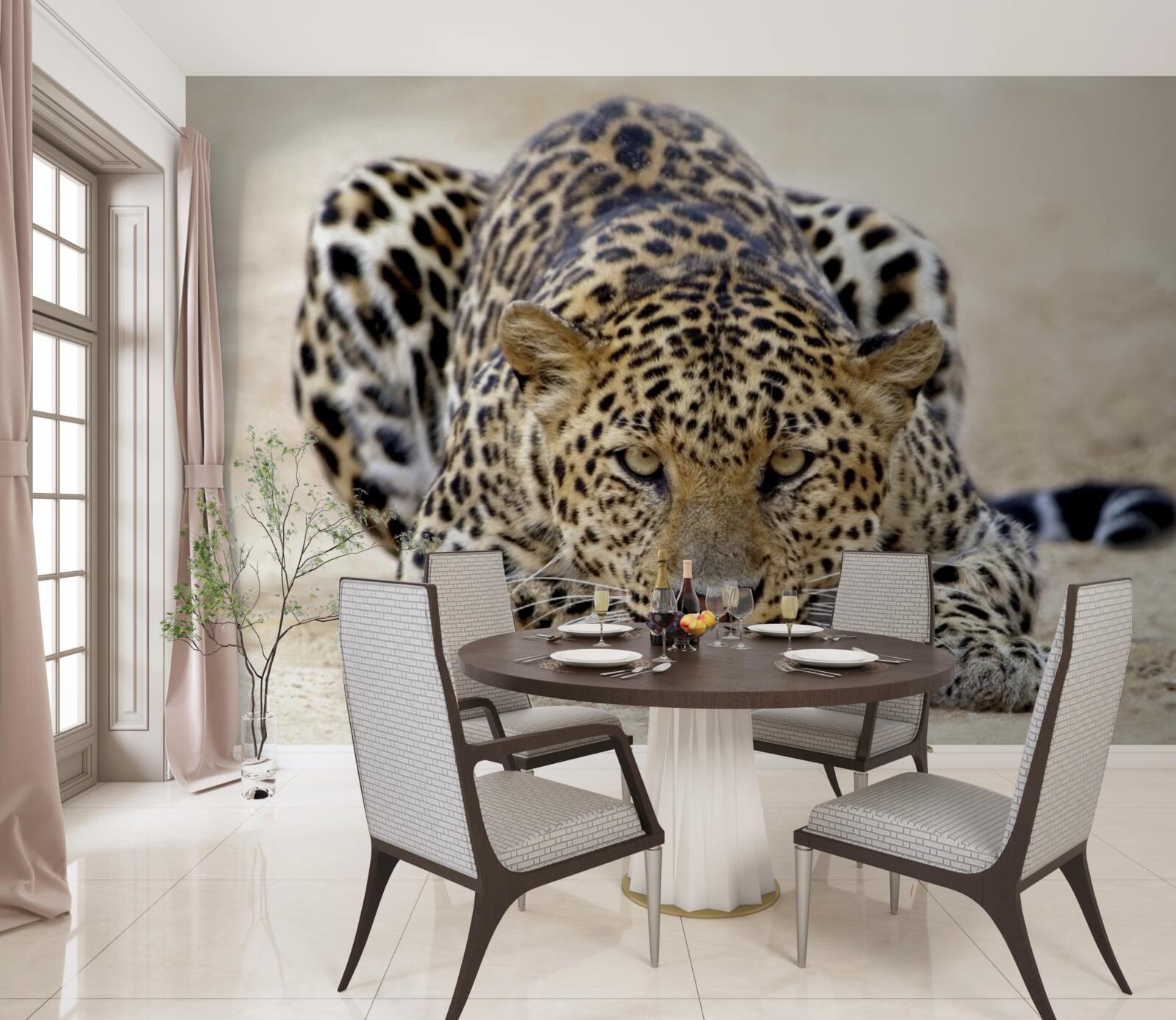 Fotobehang wachtend luipaard met gevlekte huid