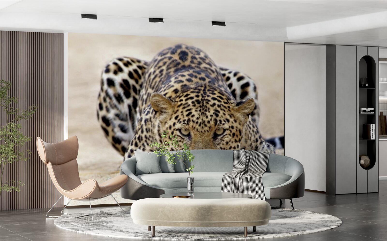 Fotobehang wachtend luipaard met gevlekte huid