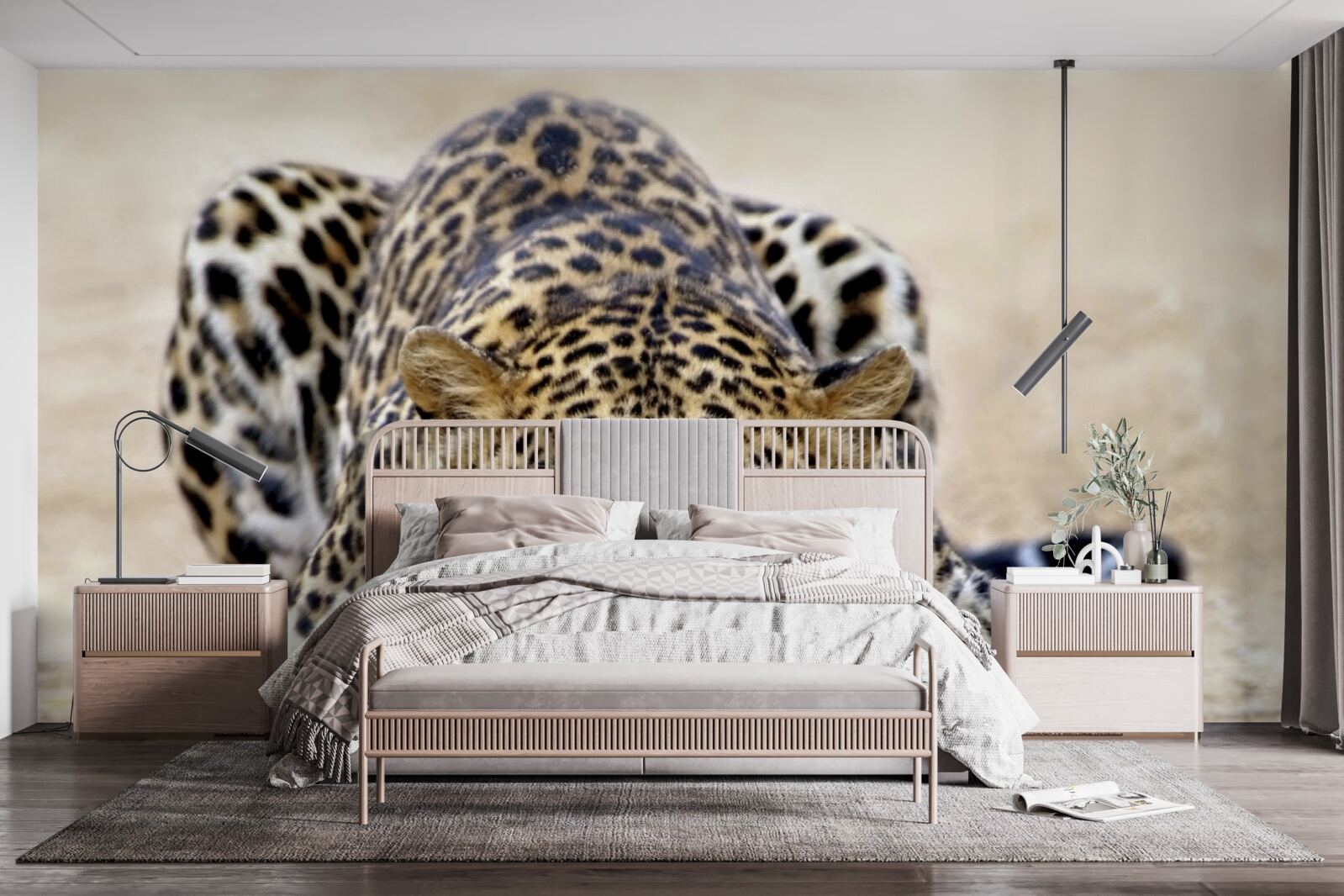 Fotobehang wachtend luipaard met gevlekte huid