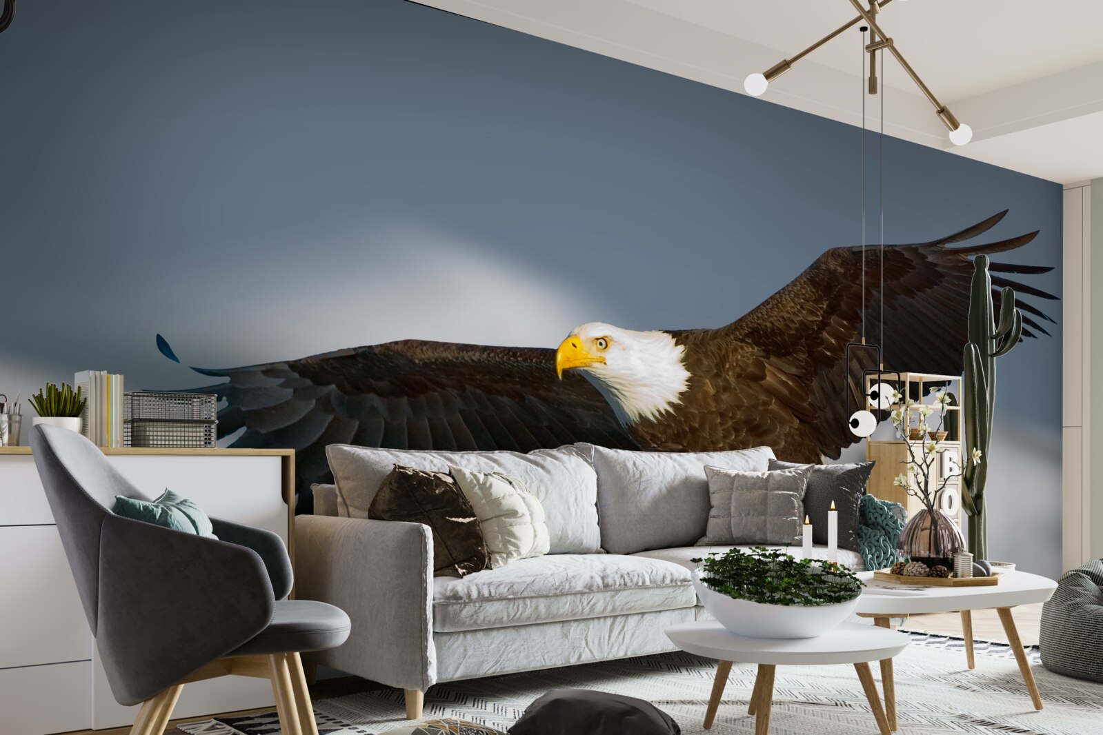 Fotobehang een zeearend zweeft in de lucht