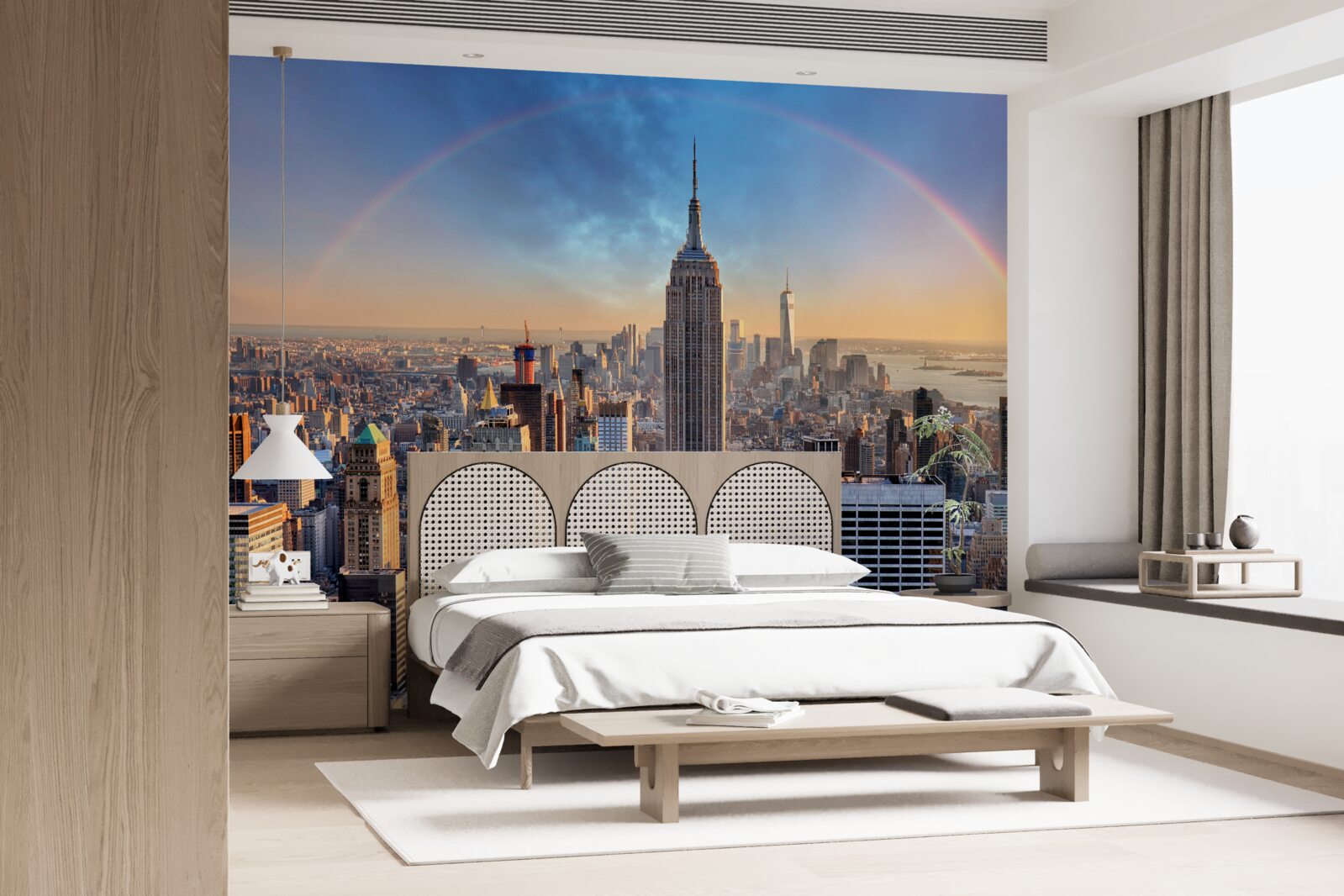 Fotobehang new york onder de regenboog
