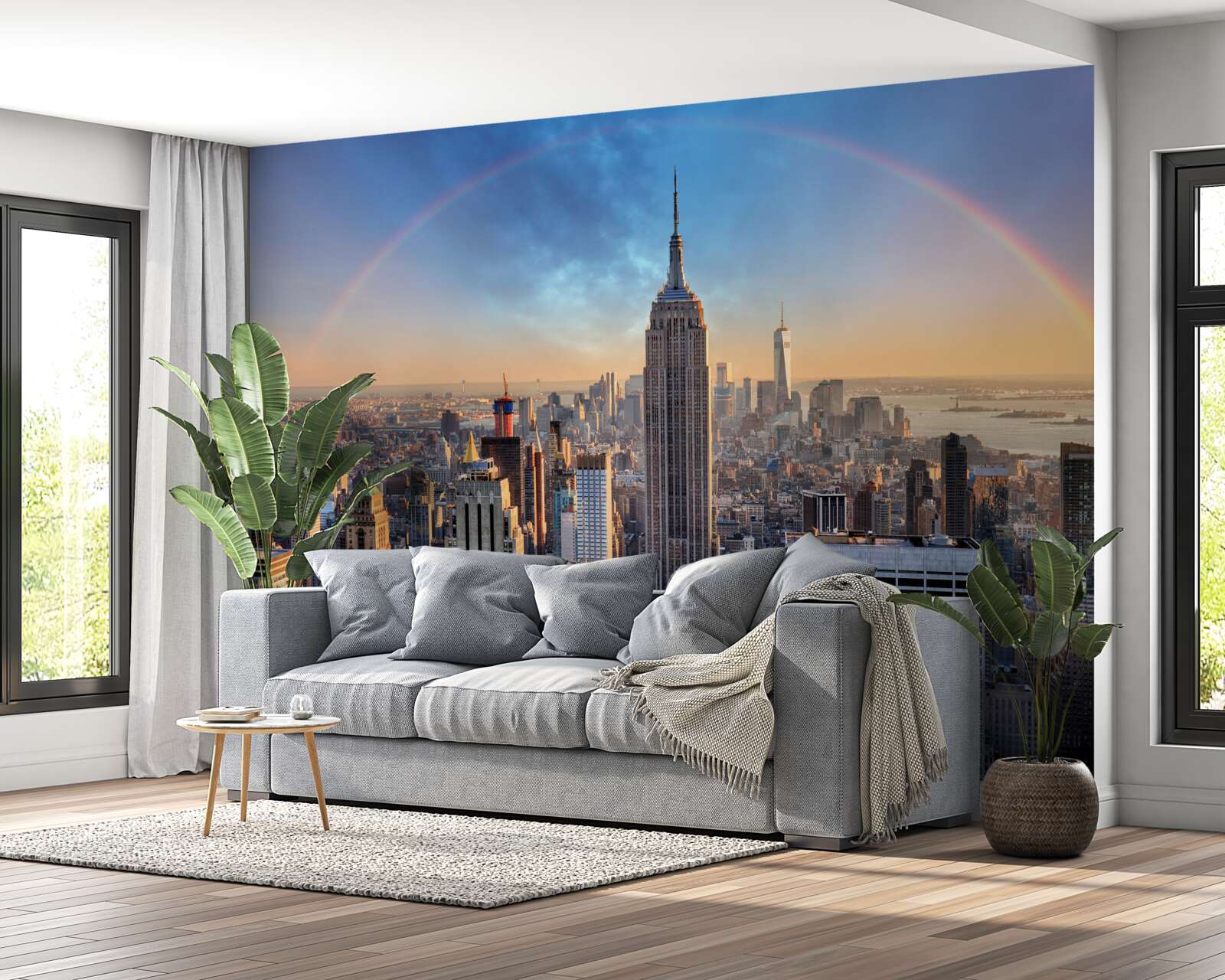 Fotobehang new york onder de regenboog