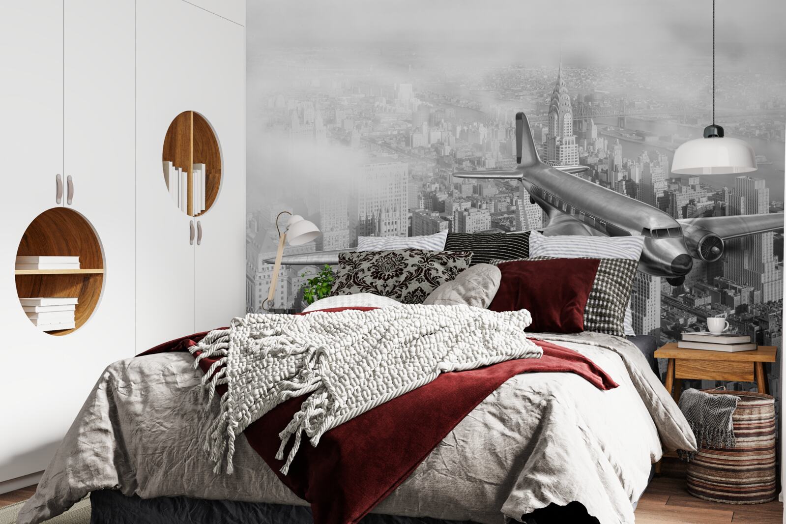 Fotobehang vliegreizen boven een reus van een stad