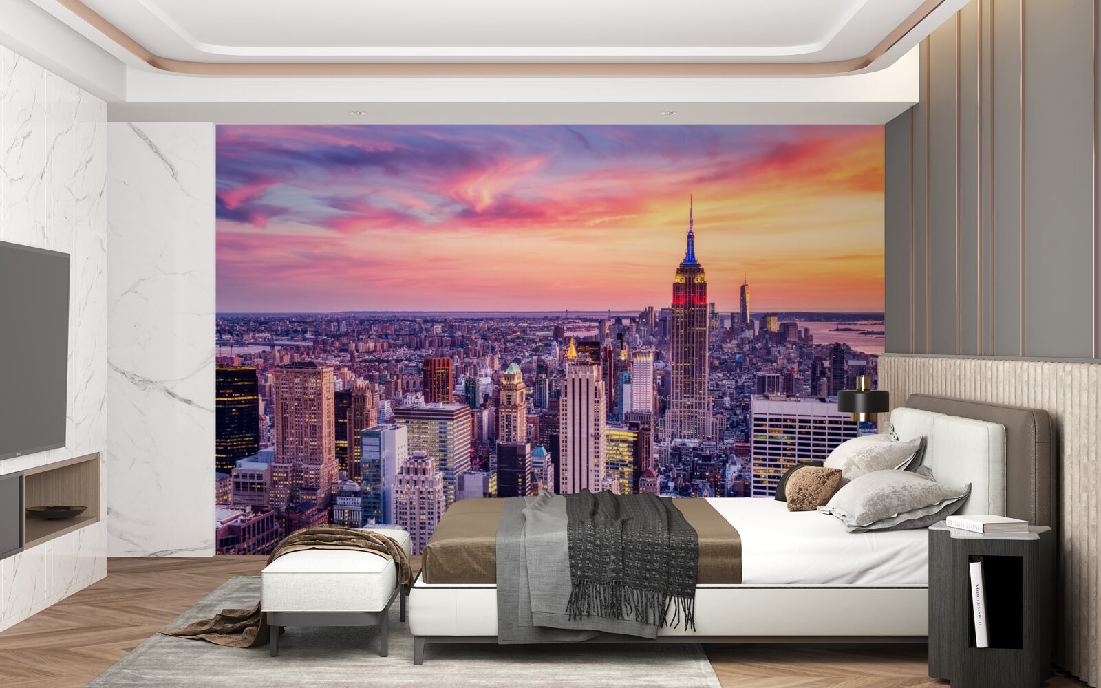 Fotobehang zonsopgang in new york