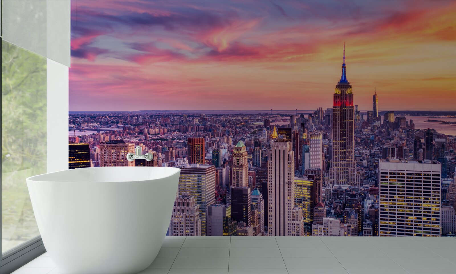 Fotobehang zonsopgang in new york