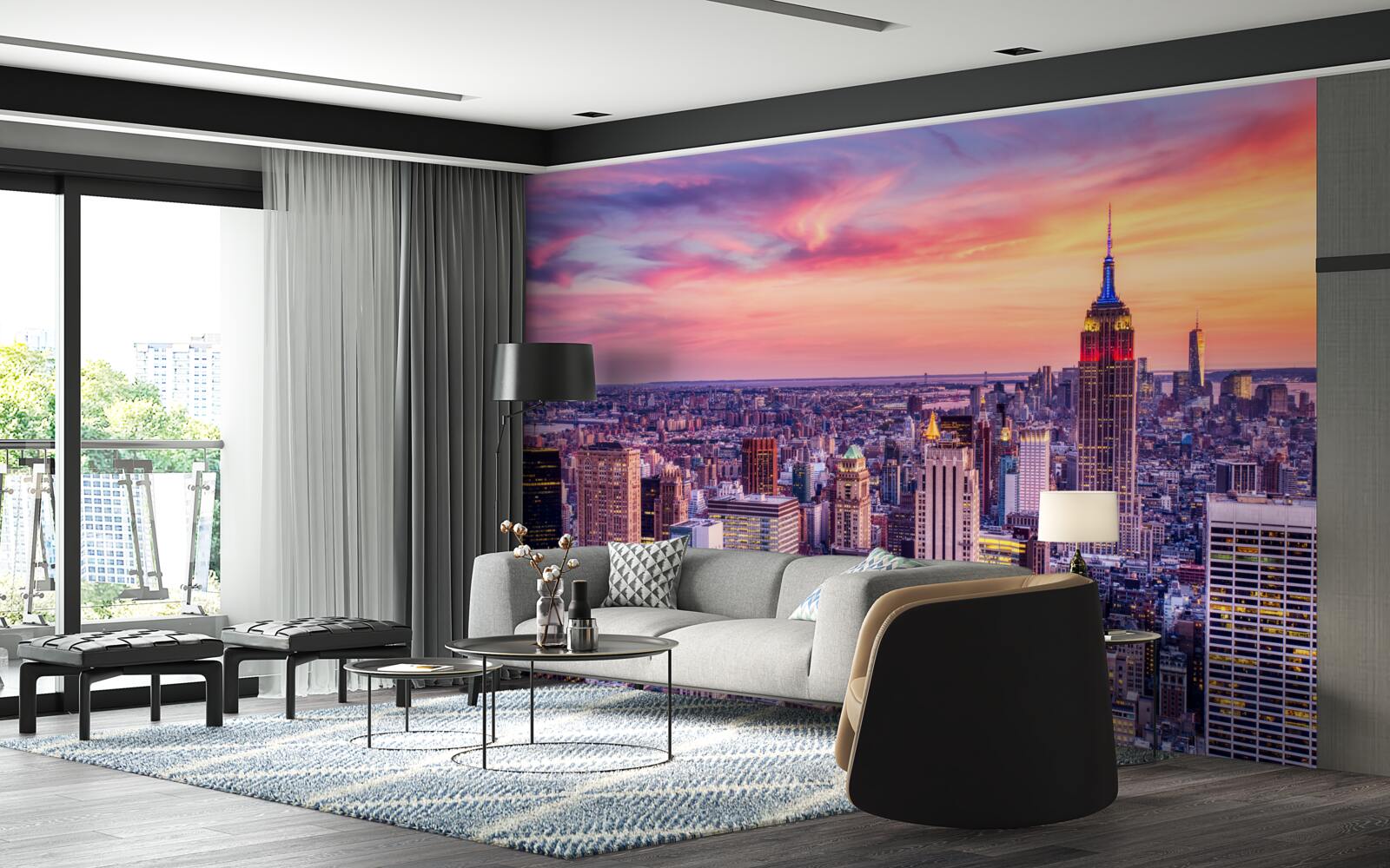 Fotobehang zonsopgang in new york