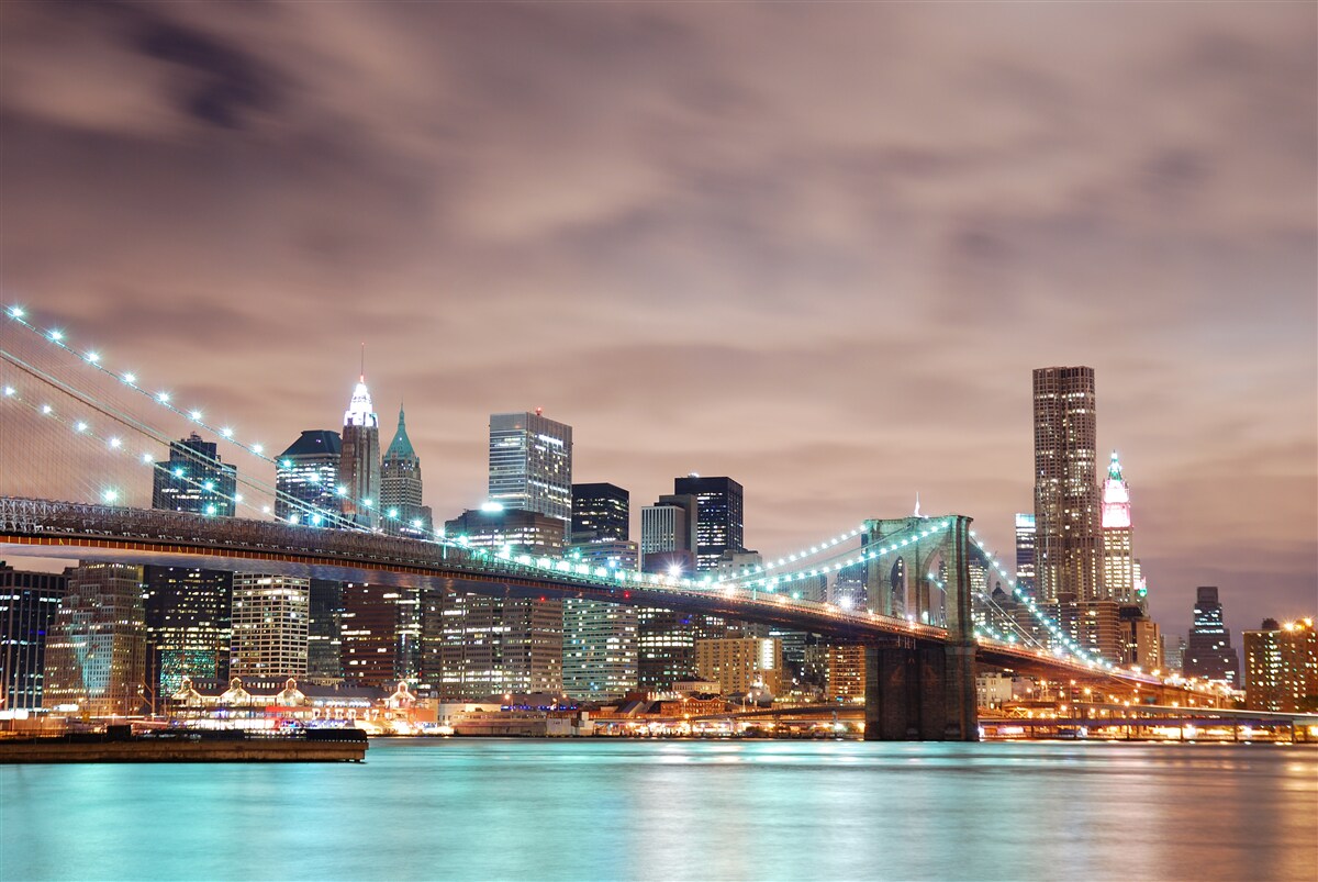 Fotobehang nachtstad in de moderne tijd