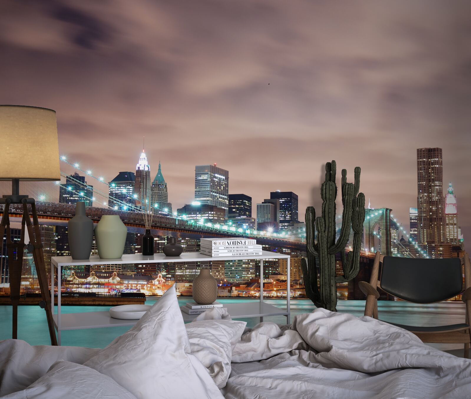 Fotobehang nachtstad in de moderne tijd