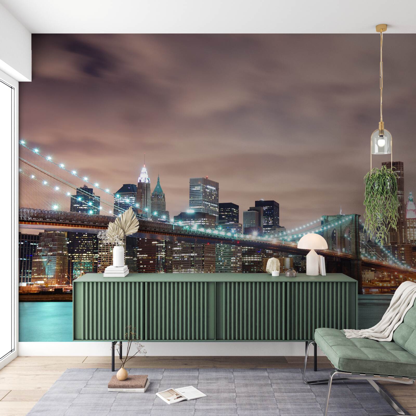 Fotobehang nachtstad in de moderne tijd