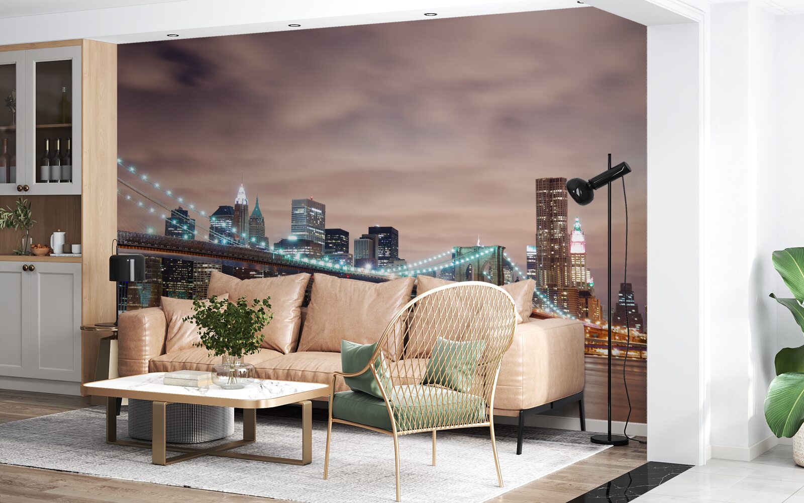 Fotobehang nachtstad in de moderne tijd