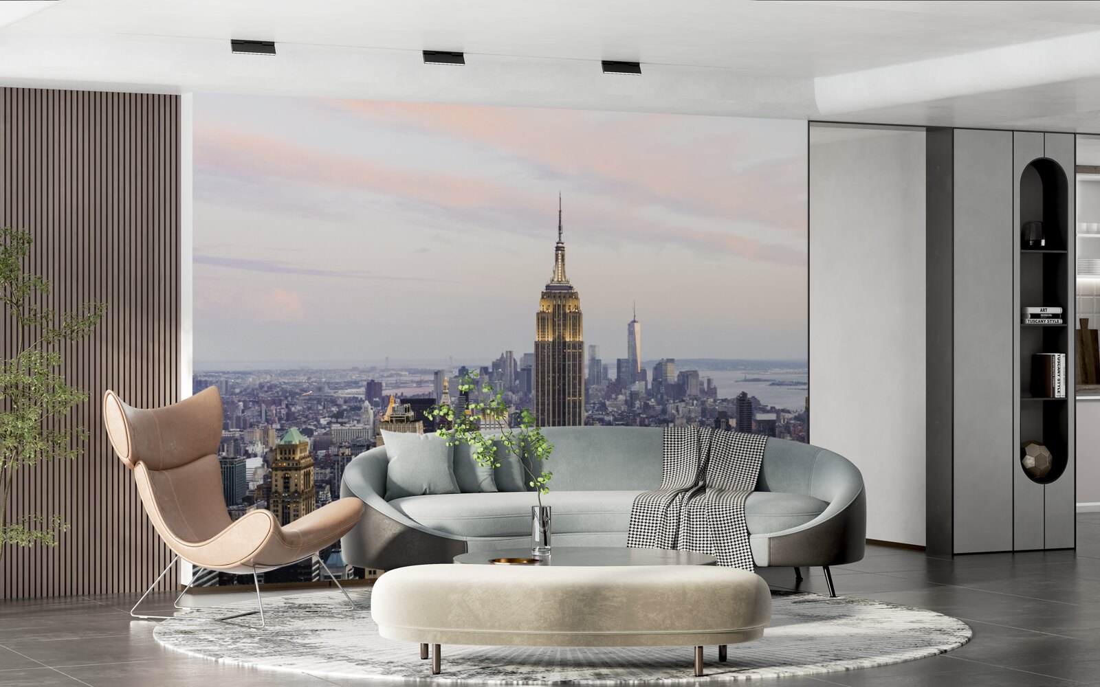 Fotobehang verlichting van empire state building