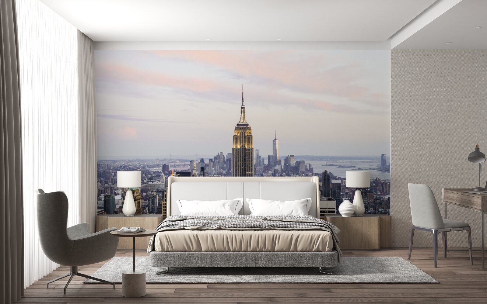 Fotobehang verlichting van empire state building