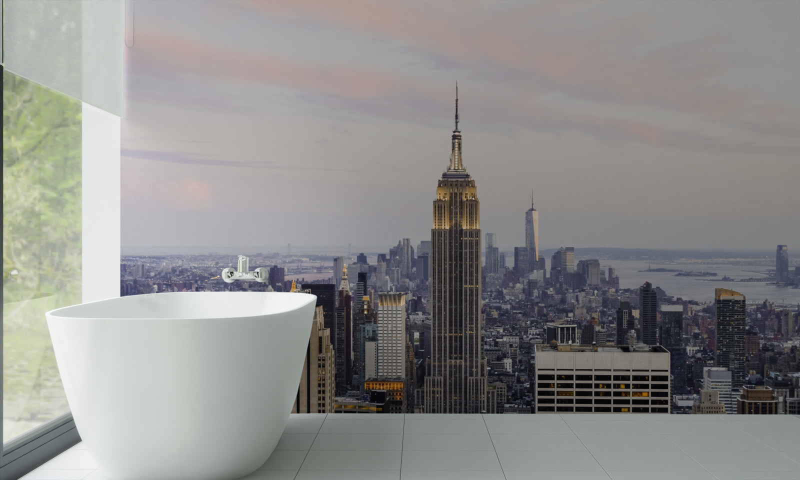 Fotobehang verlichting van empire state building