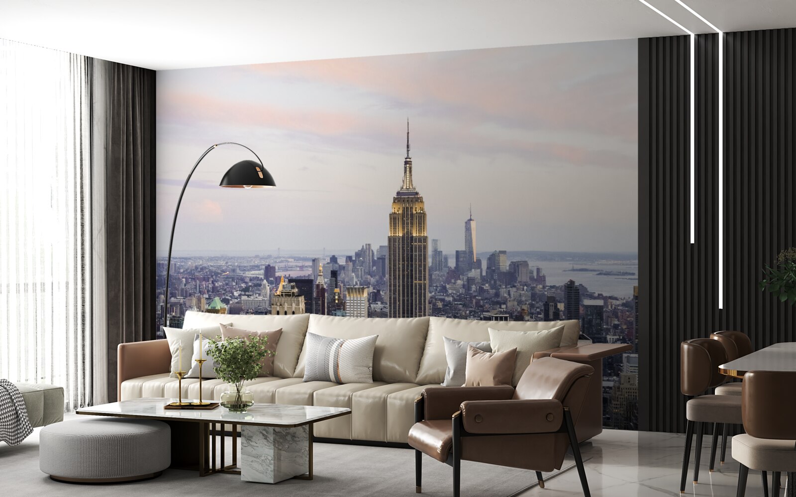 Fotobehang verlichting van empire state building
