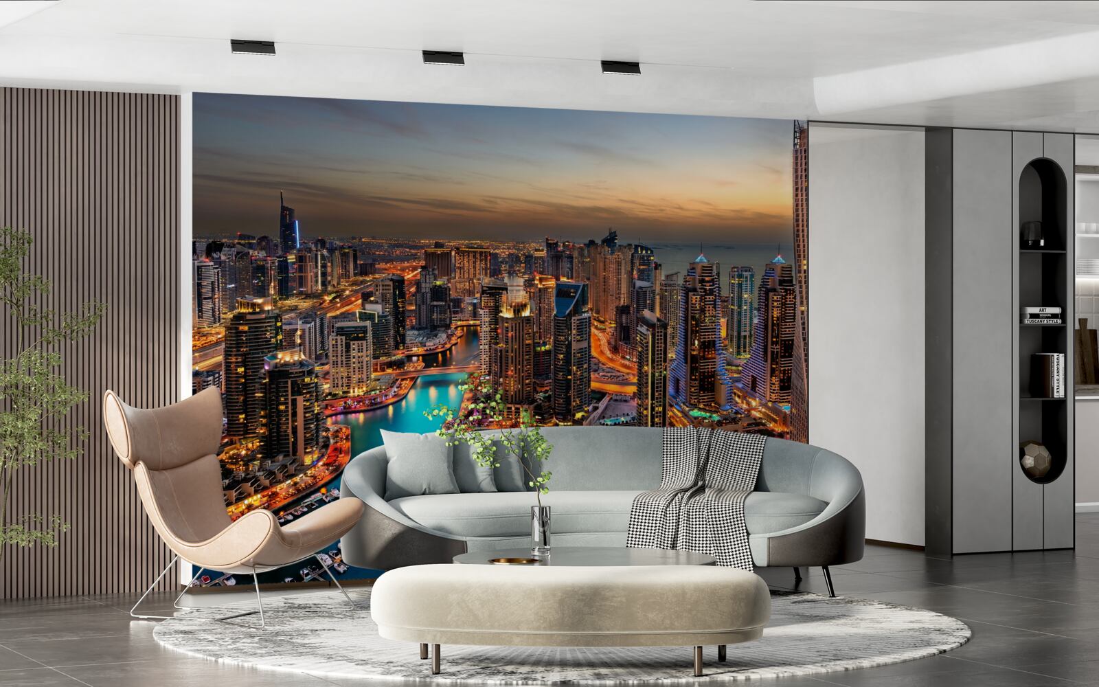 Fotobehang skyline van de stad Dubai