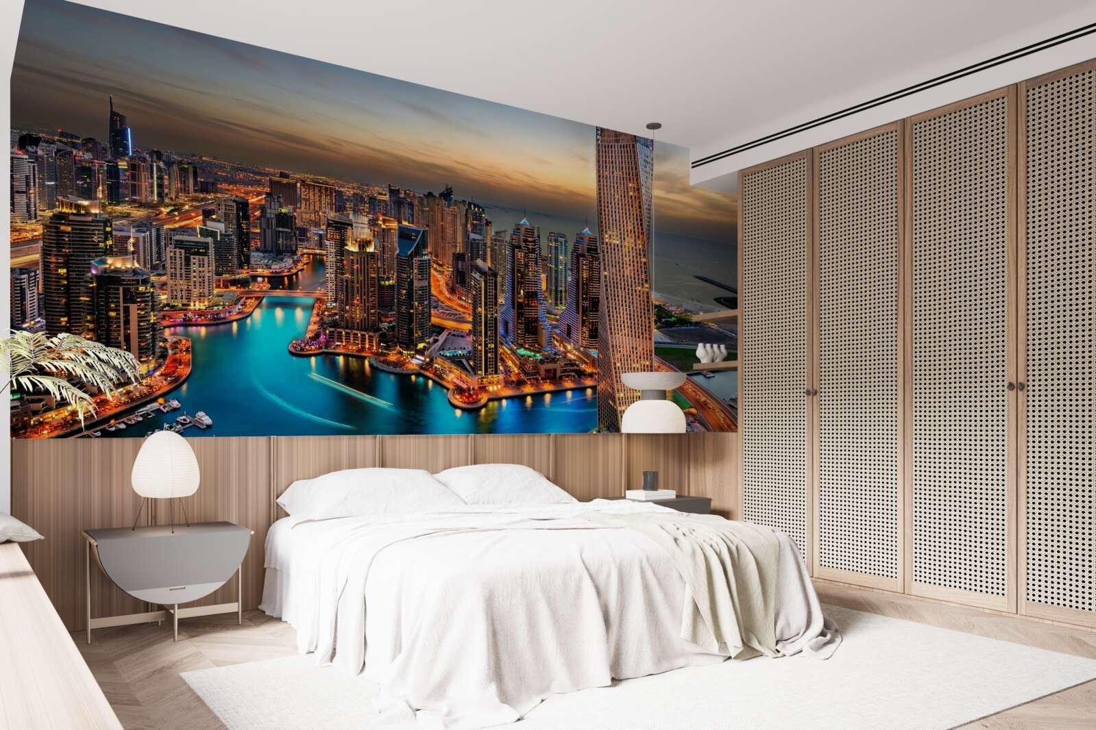 Fotobehang skyline van de stad Dubai