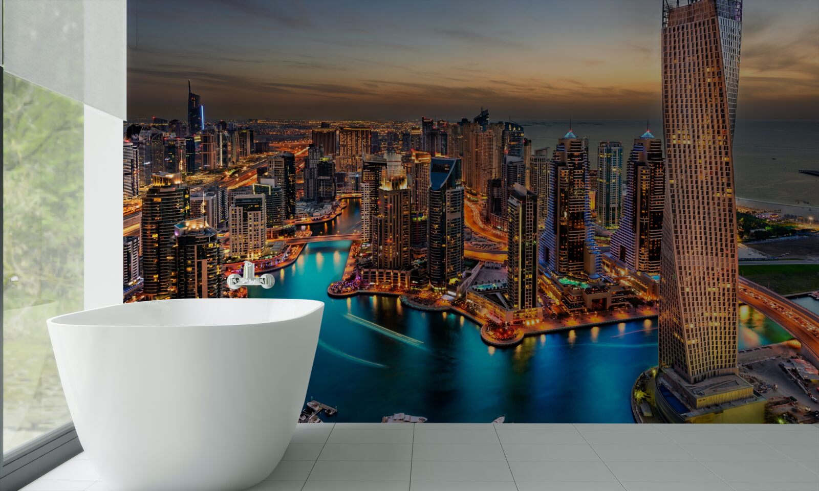 Fotobehang skyline van de stad Dubai