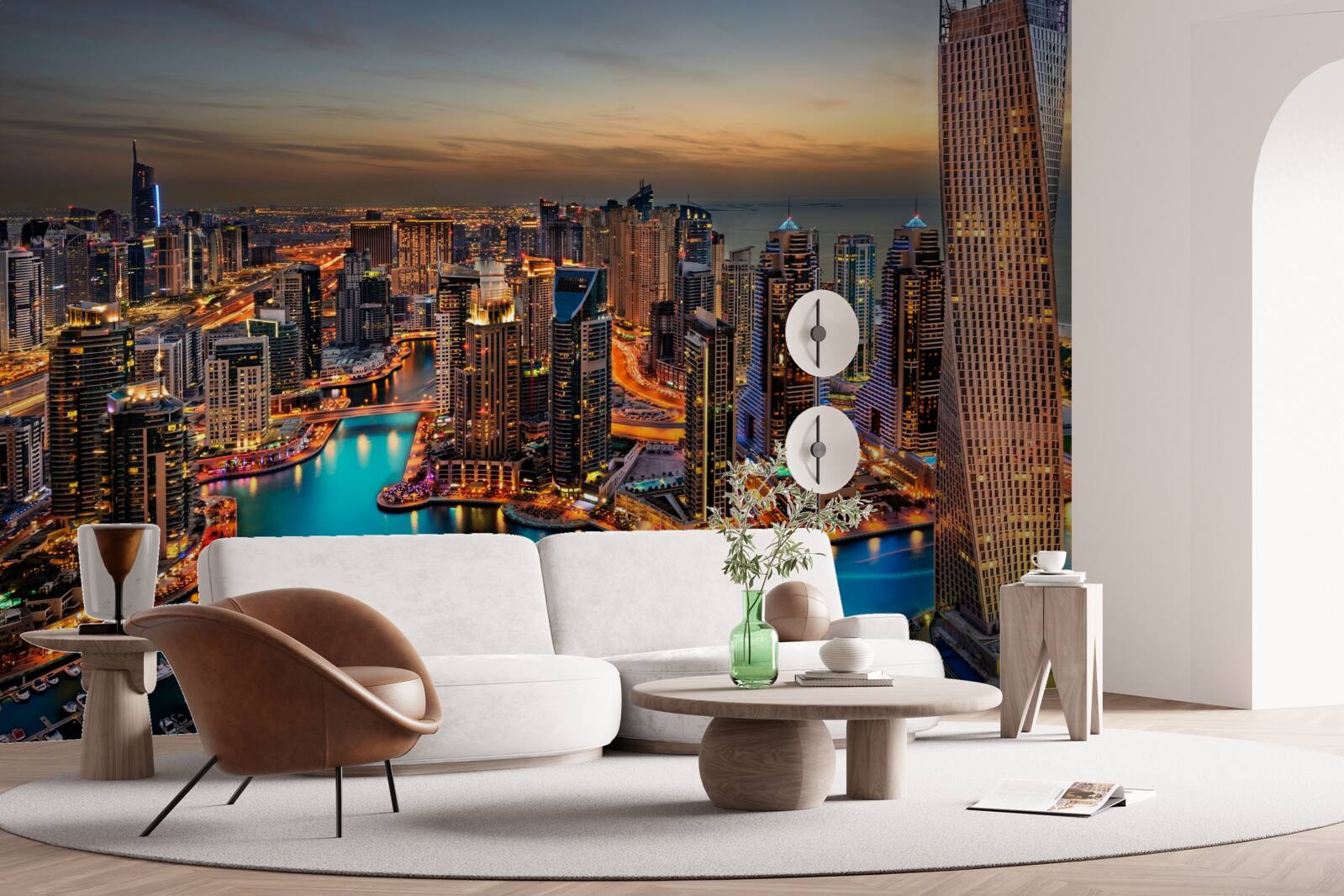 Fotobehang skyline van de stad Dubai