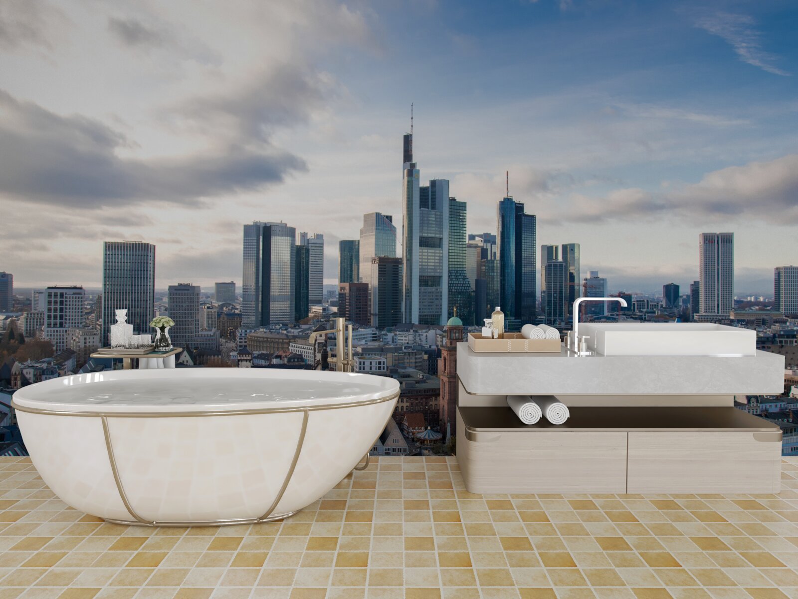 Fotobehang frankfurtu panorama