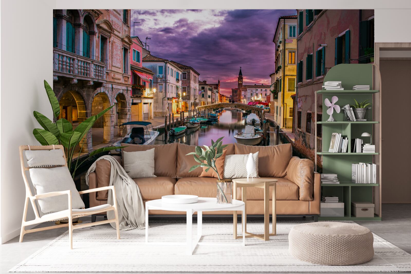 Fotobehang Venetiëstraat in de avond