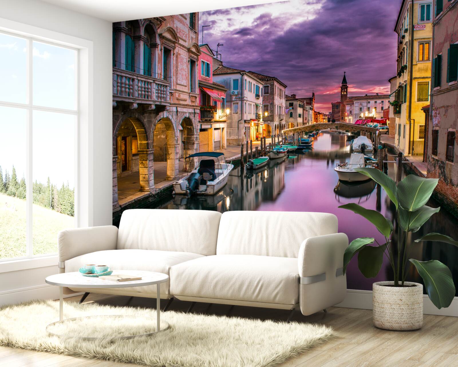 Fotobehang Venetiëstraat in de avond