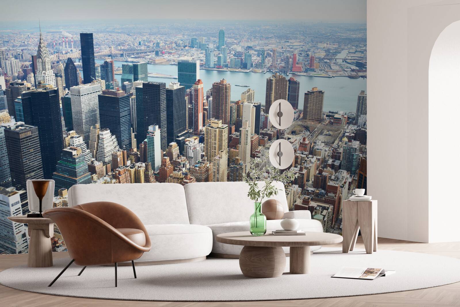 Fotobehang de gebouwen van new york en hun daken