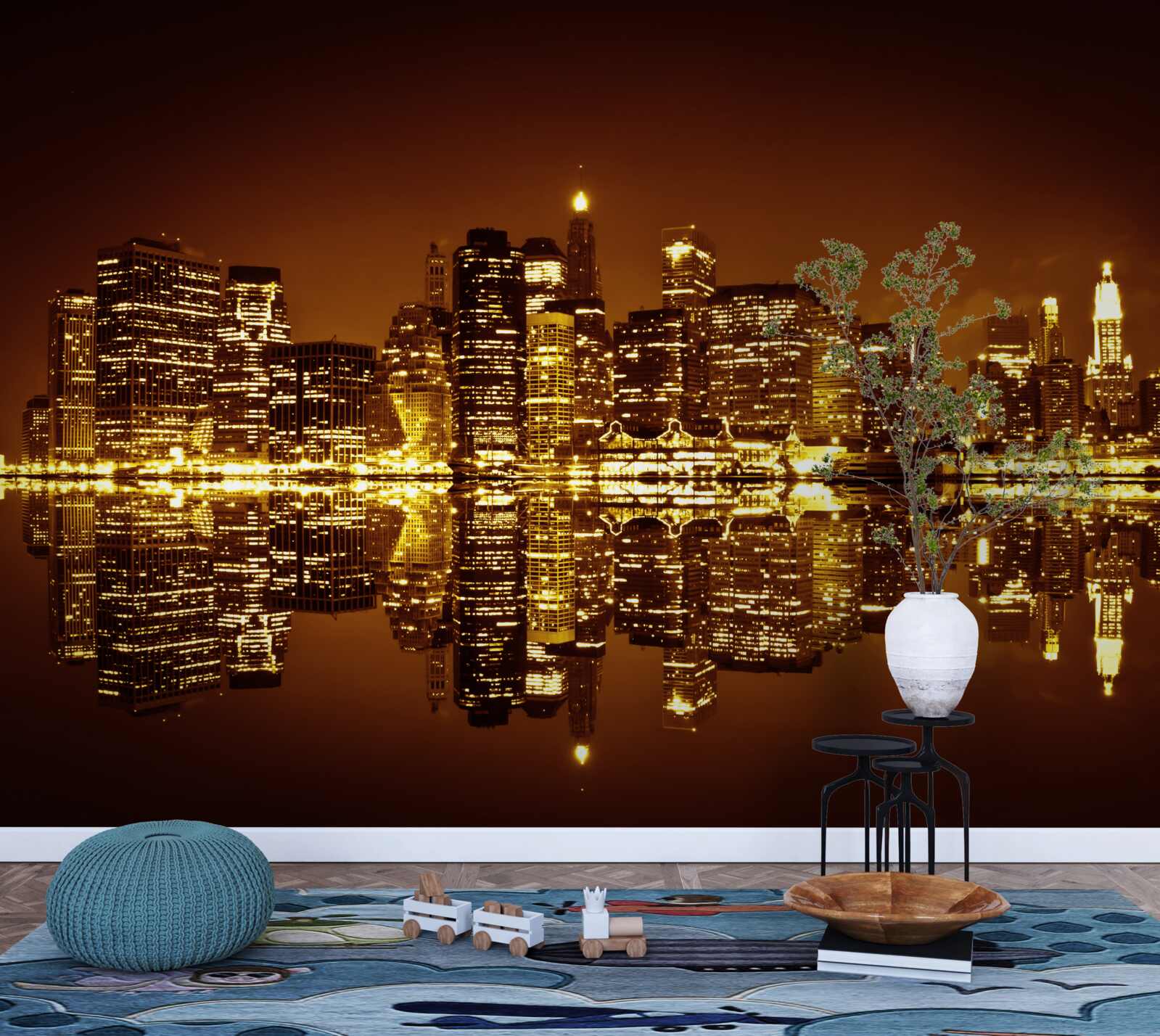 Fotobehang gouden metropool