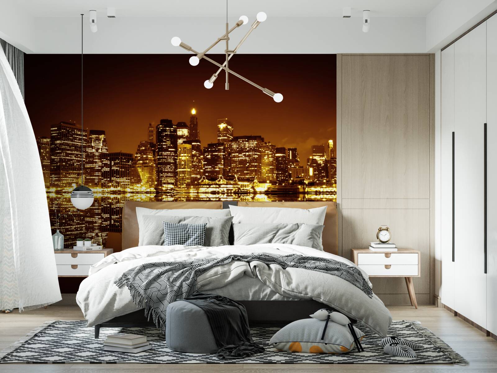 Fotobehang gouden metropool