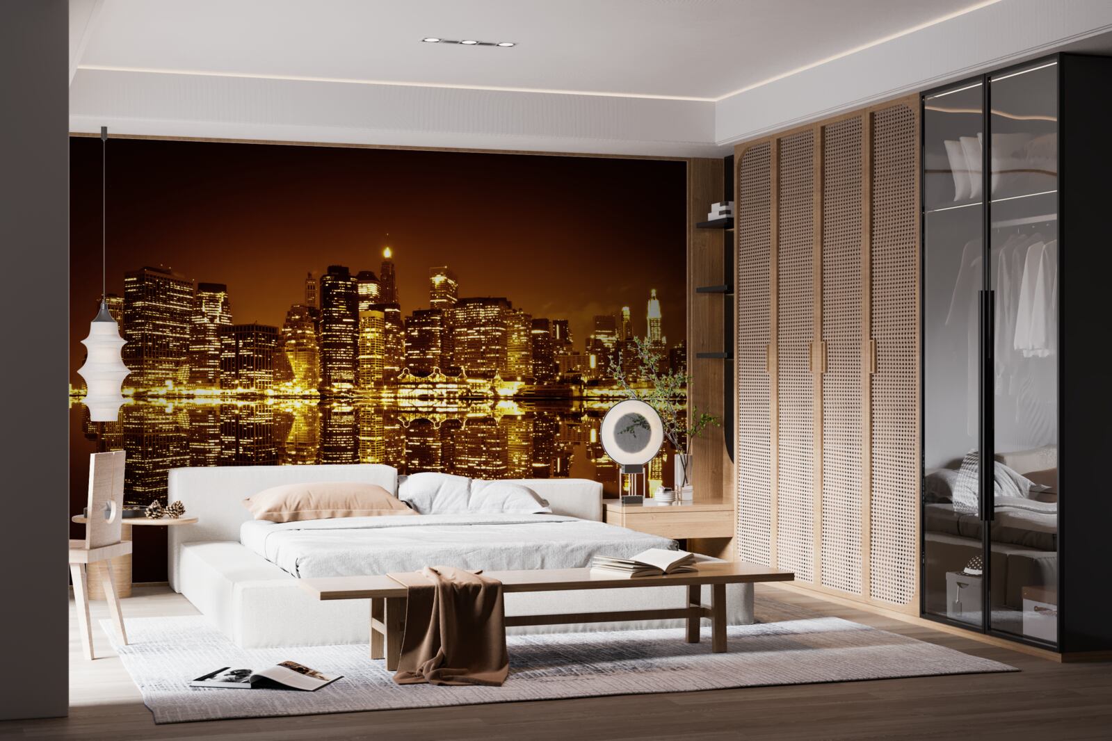 Fotobehang gouden metropool