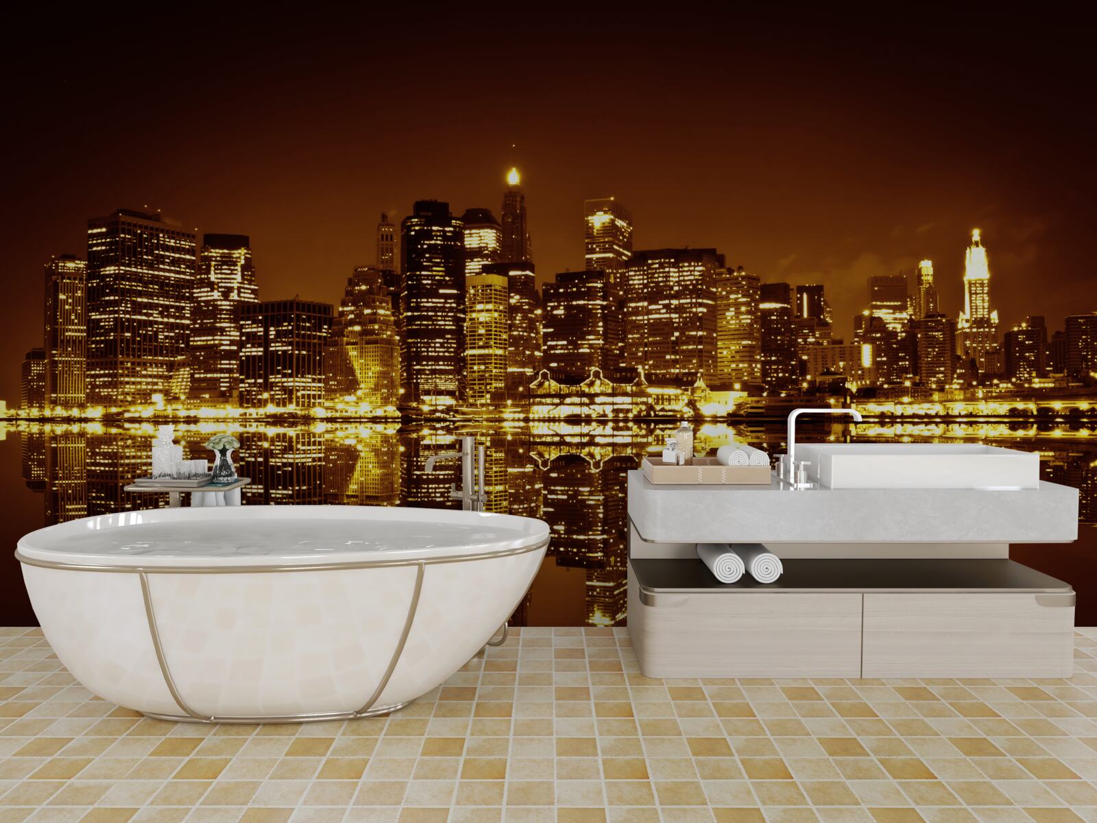 Fotobehang gouden metropool