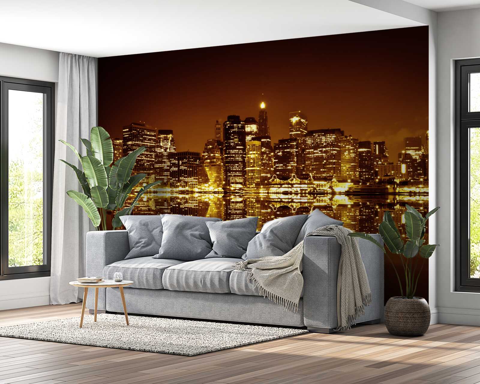 Fotobehang gouden metropool