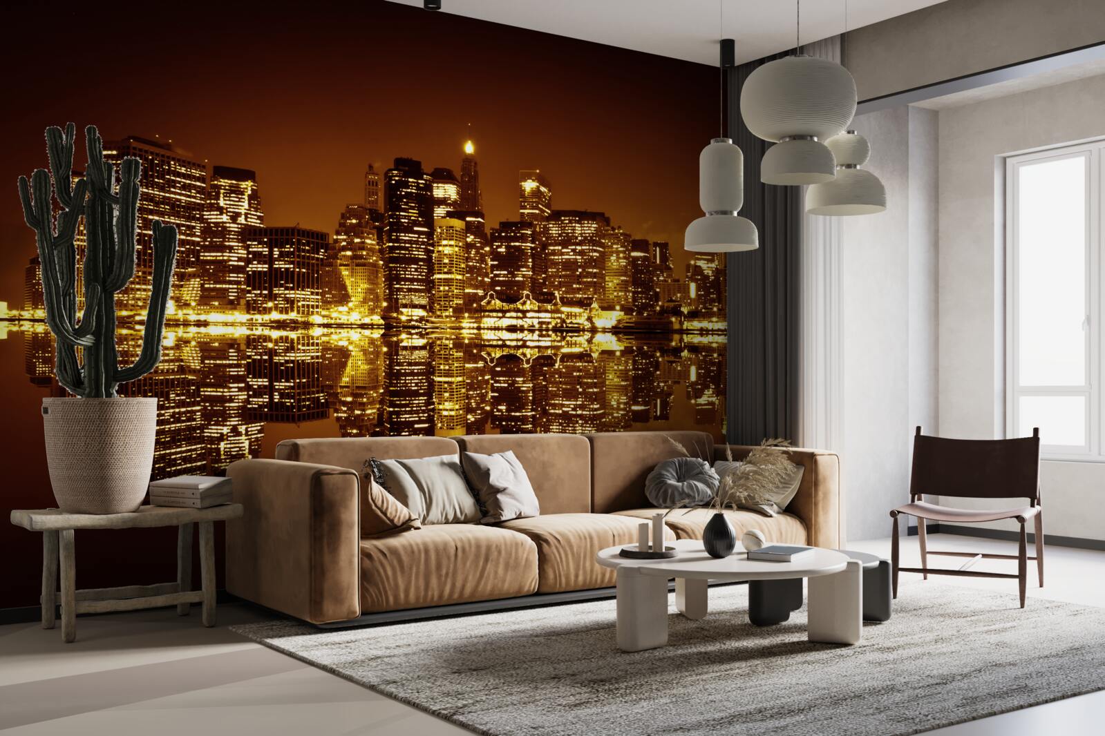 Fotobehang gouden metropool