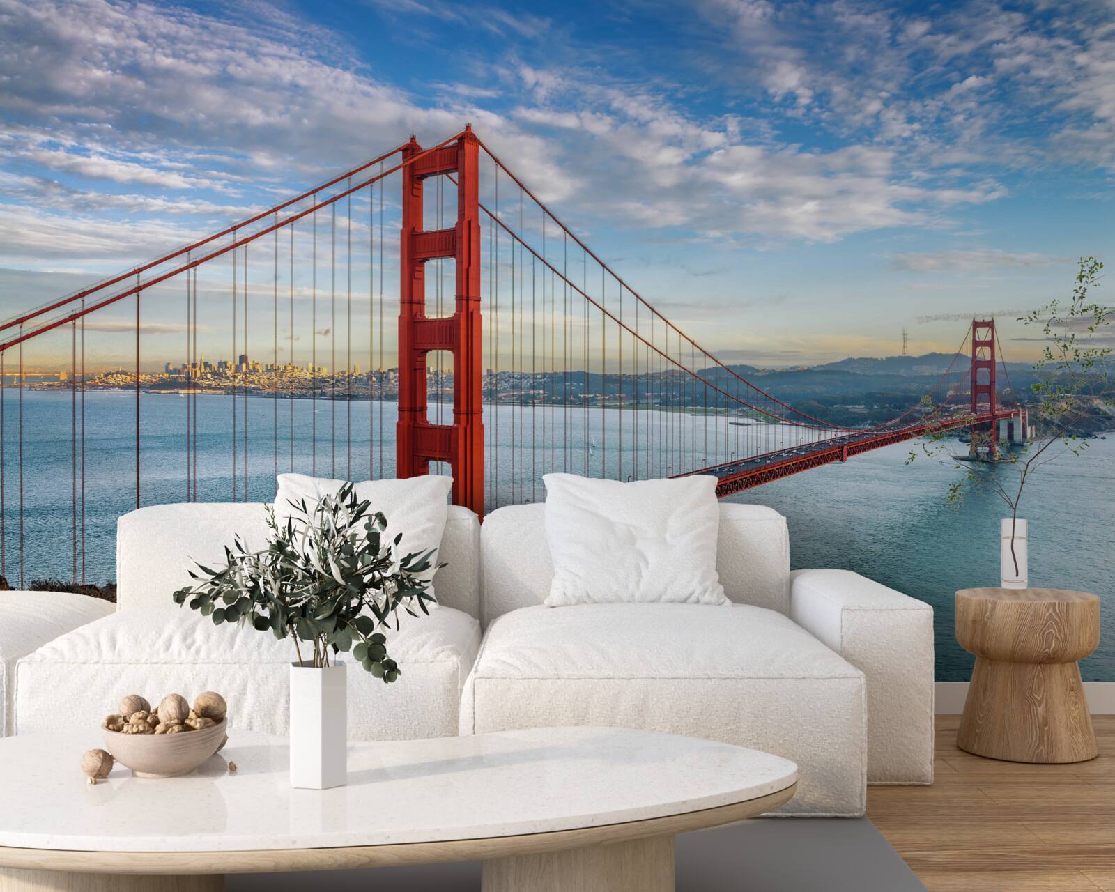 Fotobehang panorama van de golden gate vanaf de brug