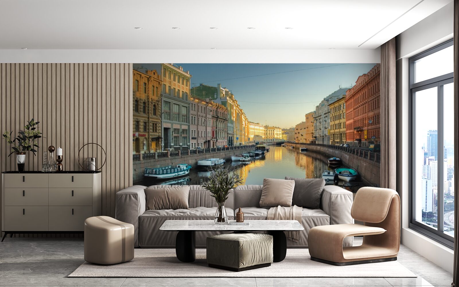 Fotobehang sankt petersburgs kanaal heeft grote schoonheid