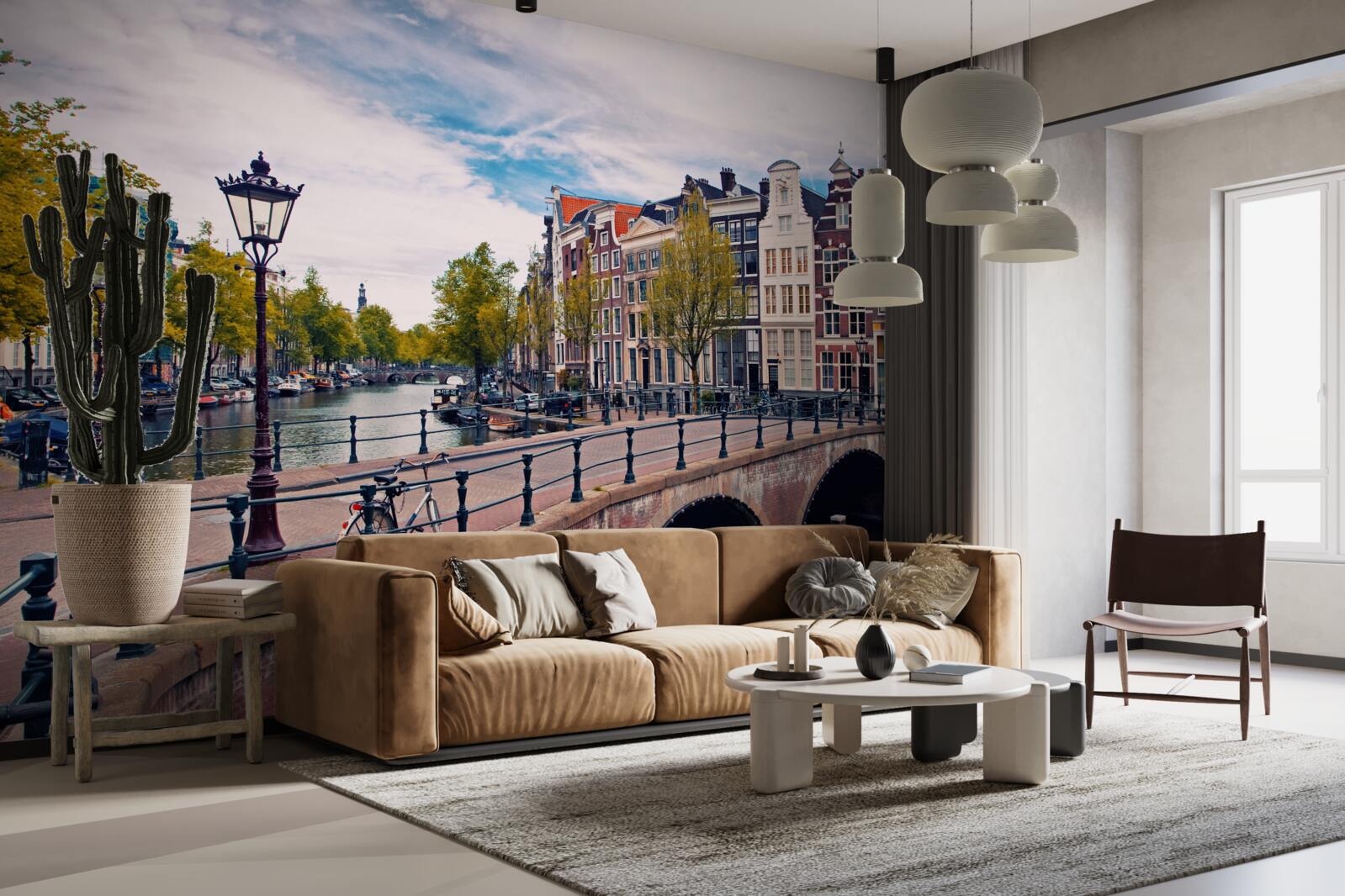 Fotobehang kanaalbrug in amsterdam